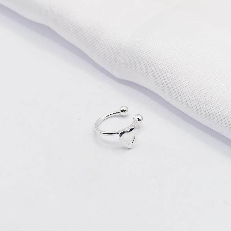 PIERCING FAKE PRATA CORAÇÃO VAZADO