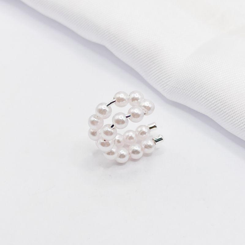 PIERCING FAKE PRATA DUAS FILEIAS PÉROLA