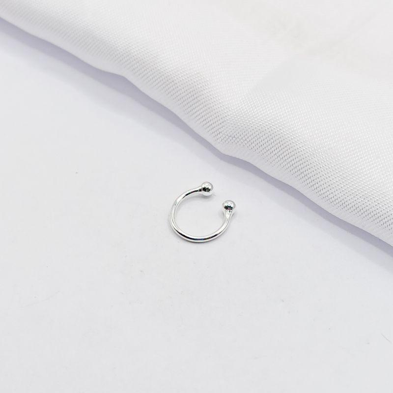 PIERCING FAKE PRATA LISO BOLINHA