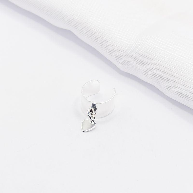 PIERCING FAKE PRATA  LISO PENDURICALHO CORAÇÃO