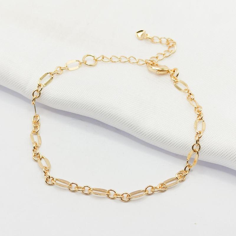 PULSEIRA DOURADA ELO CHAPA 3X1