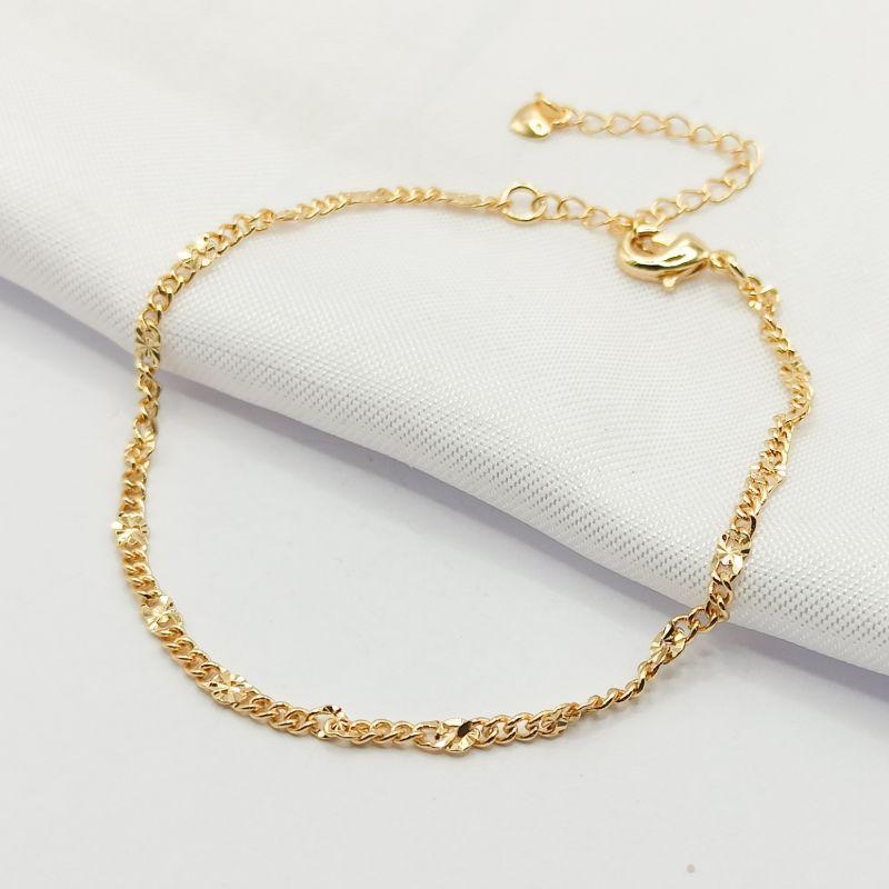PULSEIRA DOURADA ELO PLISSADO