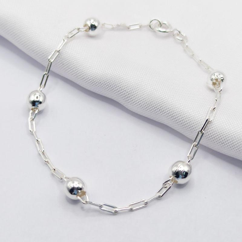 PULSEIRA PRATA ELO CARTIER BOLINHAS