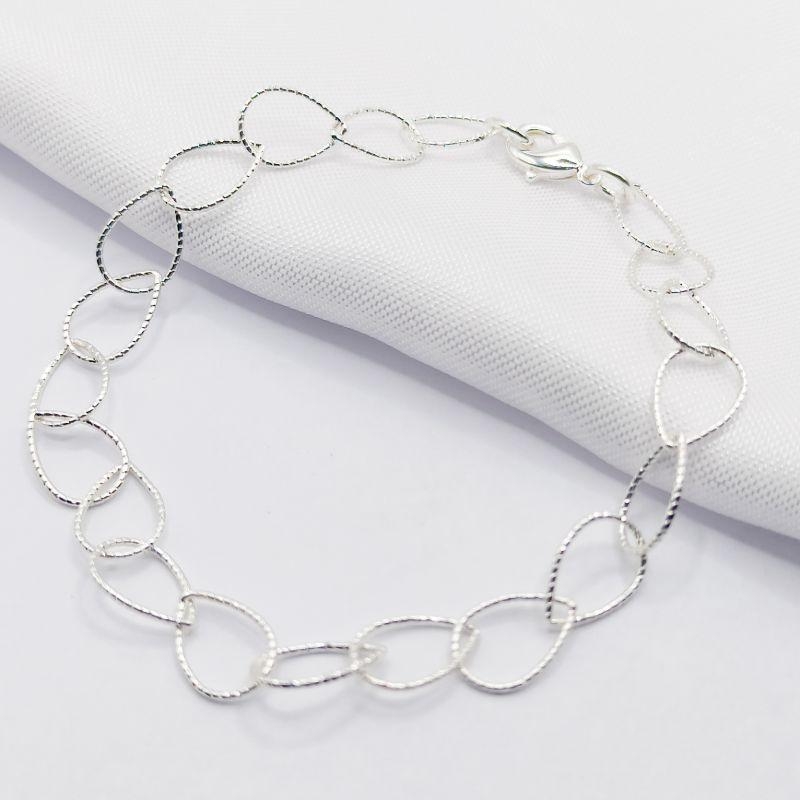 PULSEIRA PRATA ELO GOTA DIAMANTADO