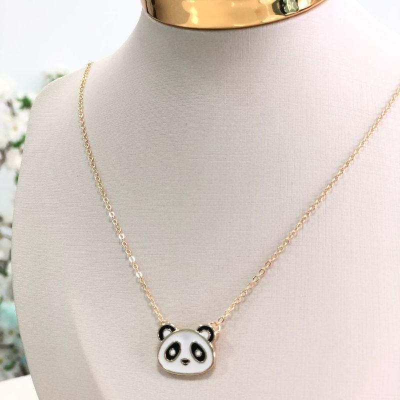 Gargantilha Dourada Panda Infantil