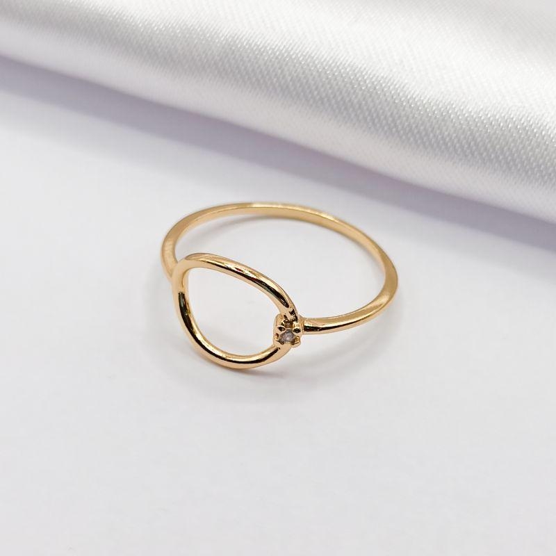 ANEL DOURADO FIO ARO VAZADO LISO
