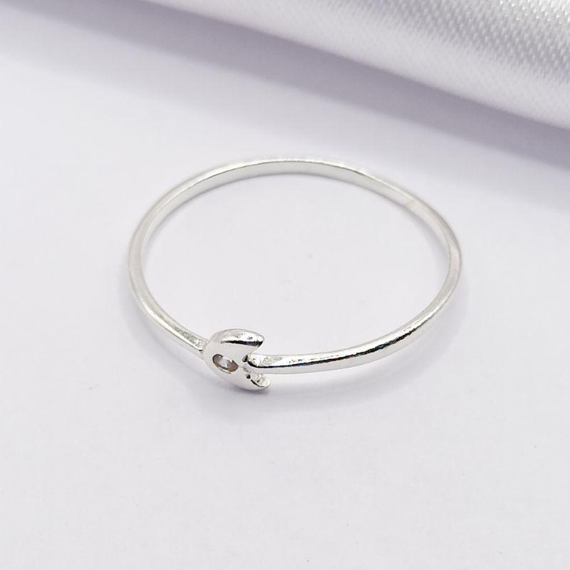 ANEL PRATA FIO CALDA DE SEREIA COM PONTO DE LUZ