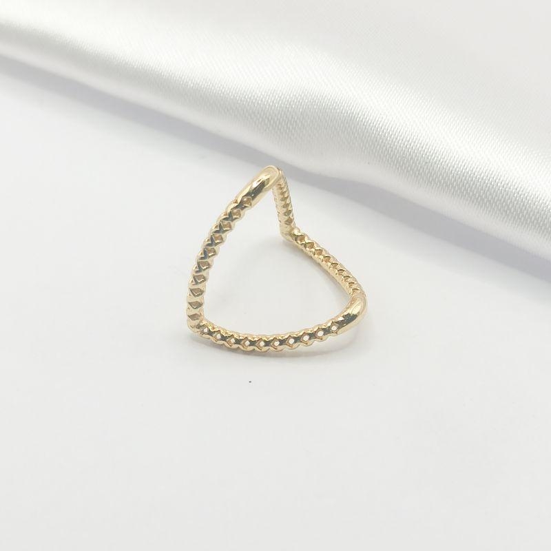 ANEL DOURADO FIO VAZADO IRREGULAR