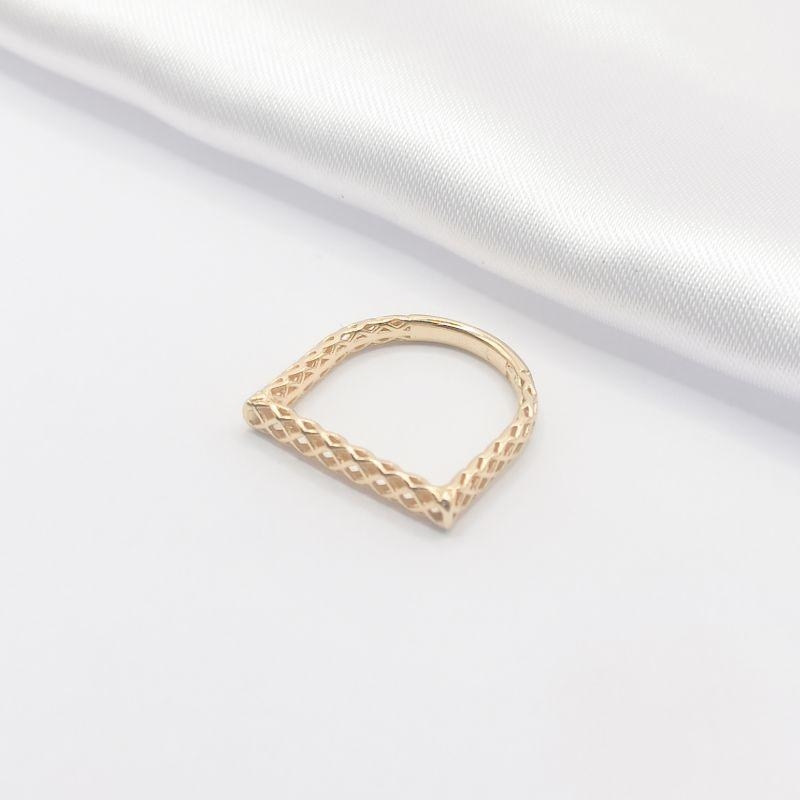 ANEL DOURADO RENDADO RETO