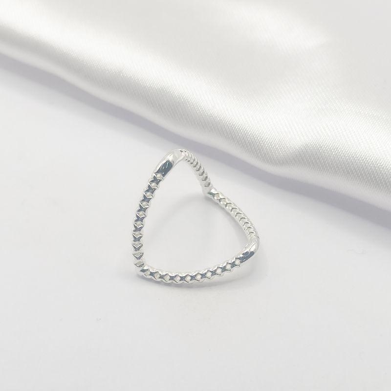 ANEL PRATA FIO VAZADO IRREGULAR