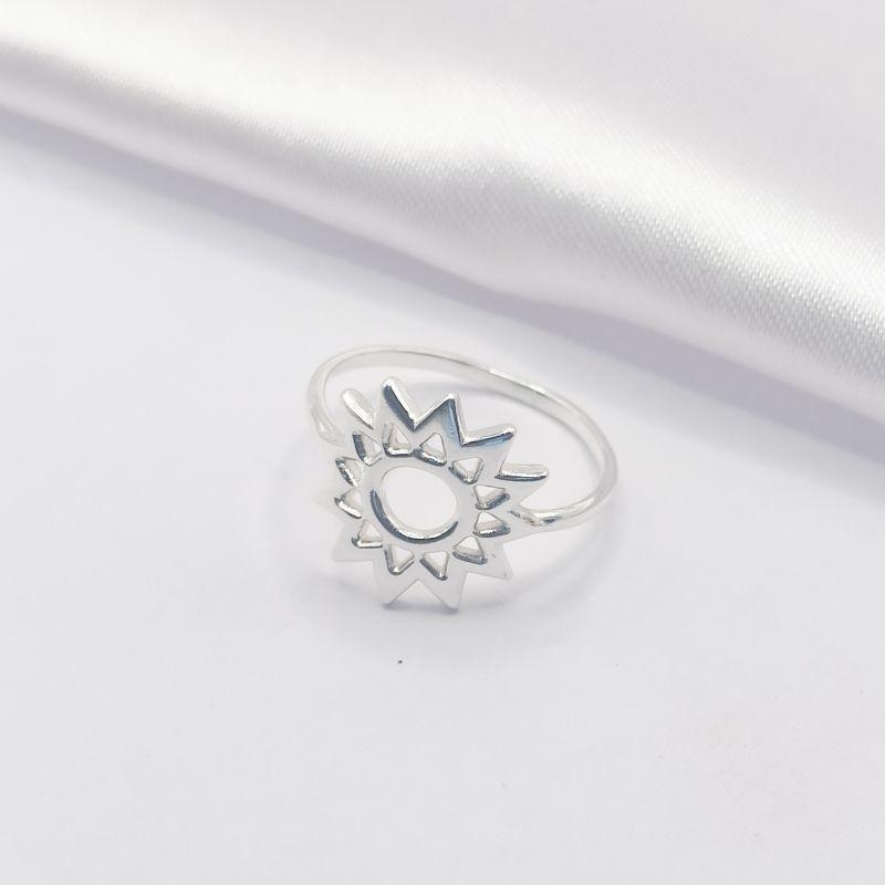 ANEL PRATA  SOL VAZADO LISO