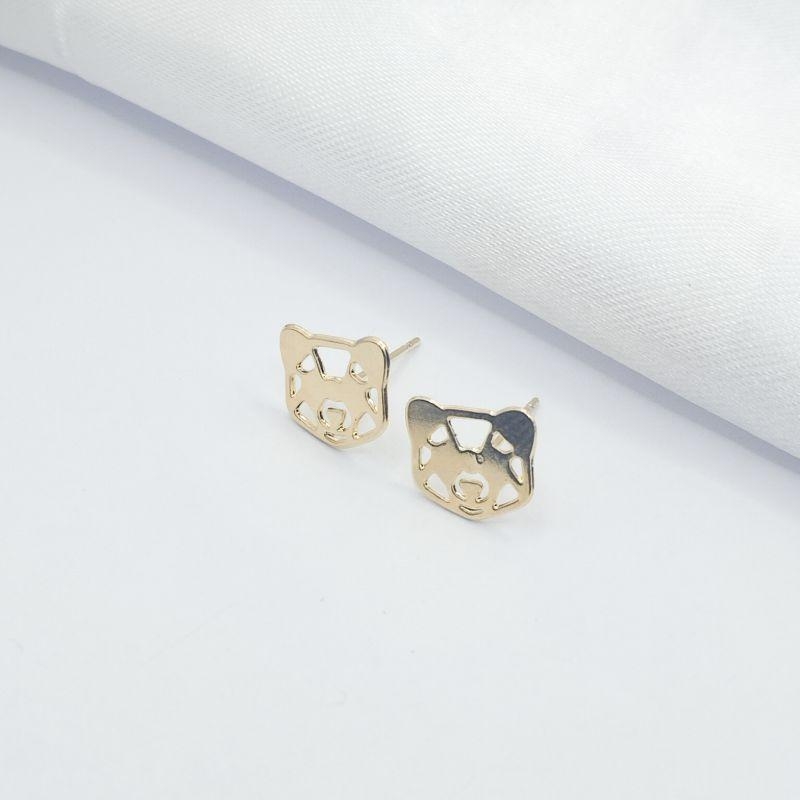 BRINCO DOURADO FACE DE URSO VASADA