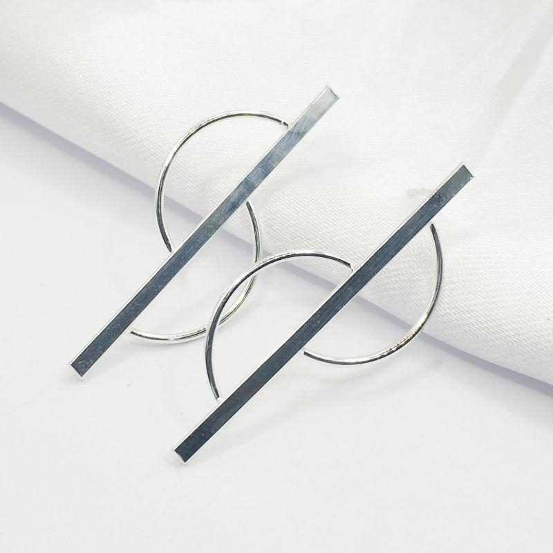 BRINCO PRATA CIRCULO CORTADO POR FILETE