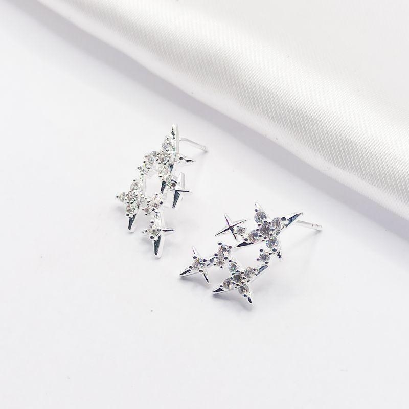 BRINCO PRATA ESTRELA CADENTE CRAVEJADA