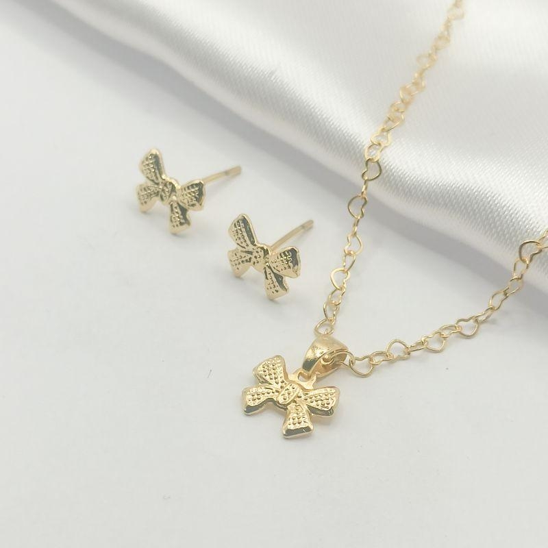 CONJUNTO DOURADO LAÇO DELICADO 45CM