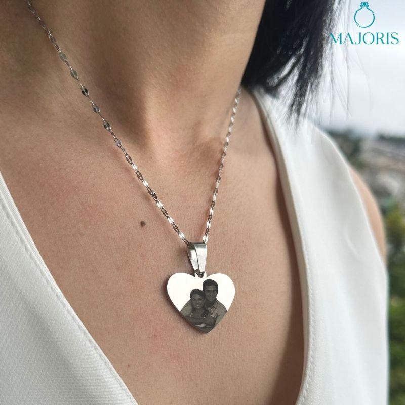 GARGANTILHA  AÇO INOX PERSONALIZADO CORAÇAO