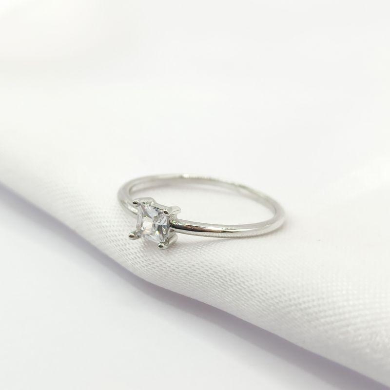 ANEL RÓDIO SOLITÁRIO CRISTAL CARRÊ