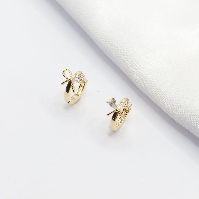 BRINCO DOURADO ARGOLA CLICK LAÇINHO COM GOTA