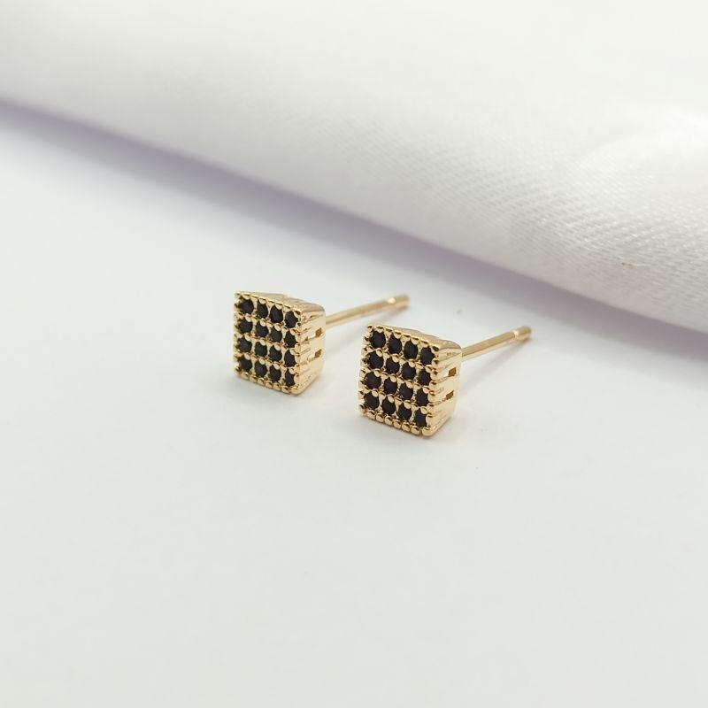 BRINCO DOURADO PAVÊ BLACK