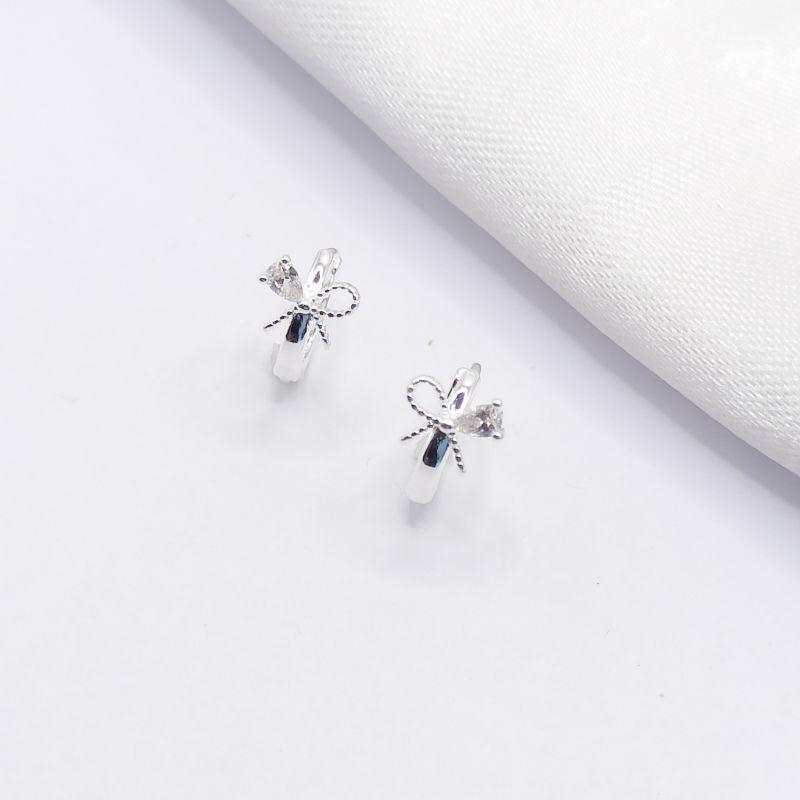 BRINCO PRATA ARGOLA CLICK LAÇINHO COM GOTA