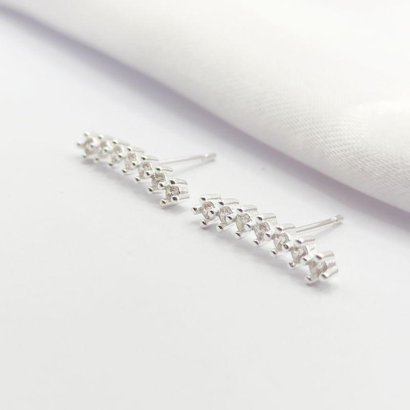 BRINCO PRATA EAR CUFF 7 CRISTAIS