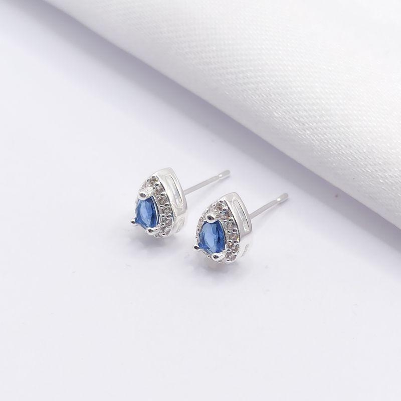 BRINCO PRATA GOTA AZUL