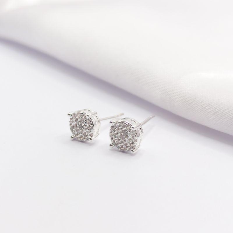 BRINCO PRATA REDONDO COM ZIRCÔNIA