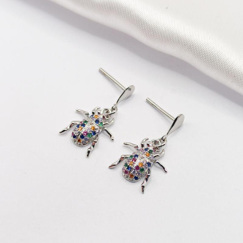 BRINCO RÓDIO BESOURO ZIRCÔNIA COLORIDA