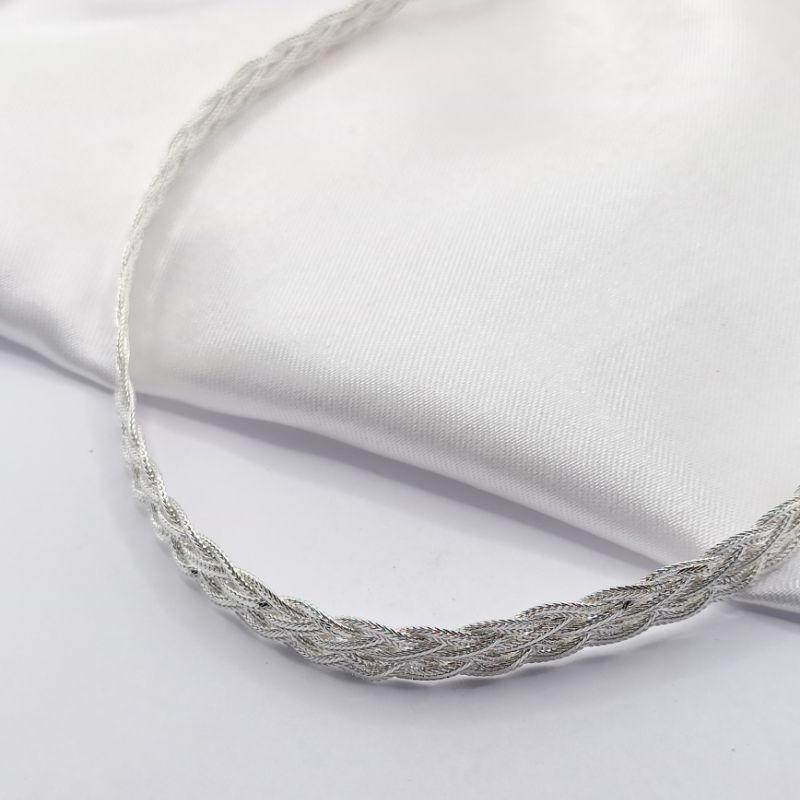 GARGANTILHA PRATA CHOKER TRANÇADO M 40CM