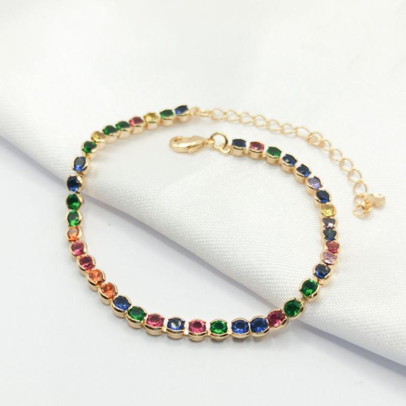 PULSEIRA DOURADA RIVIERA COLORIDA