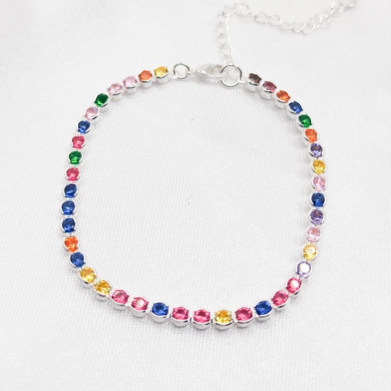 PULSEIRA PRATA RIVIERA COLORIDA