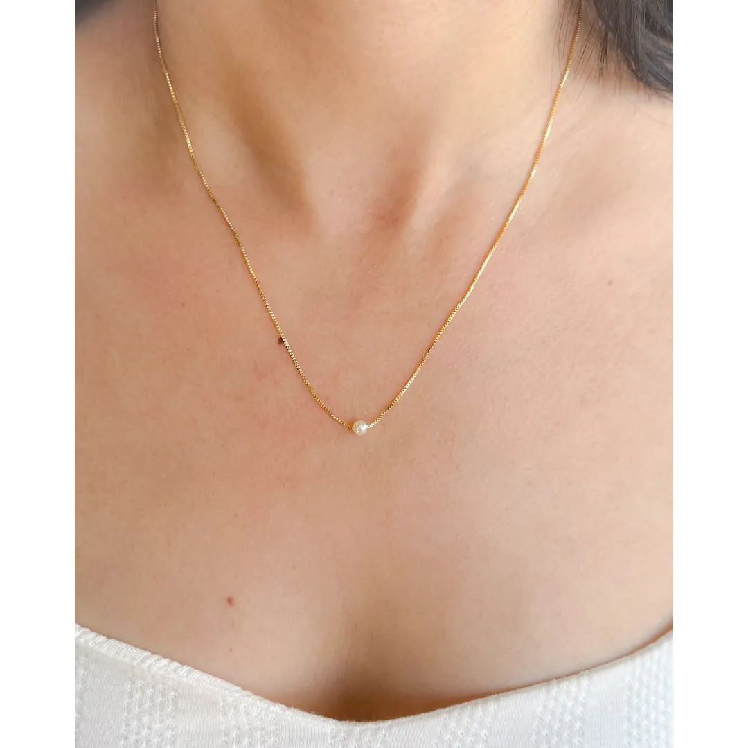 Gargantilha Veneziana Perola Banhado a Ouro 18k Hipoalérgica