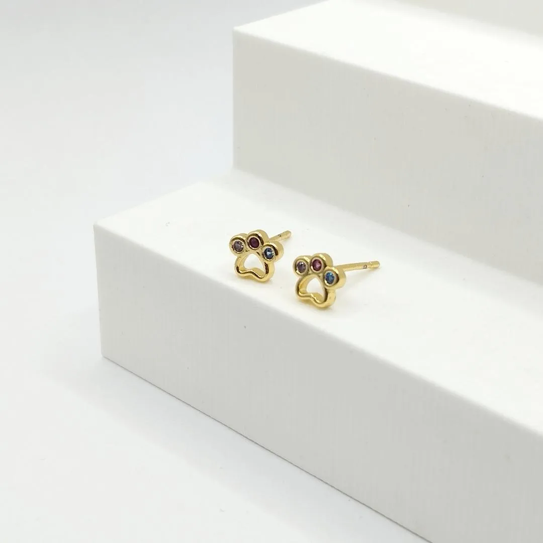 BRINCO DOURADO PATINHA COM ZIRCÔNIA COLORIDA