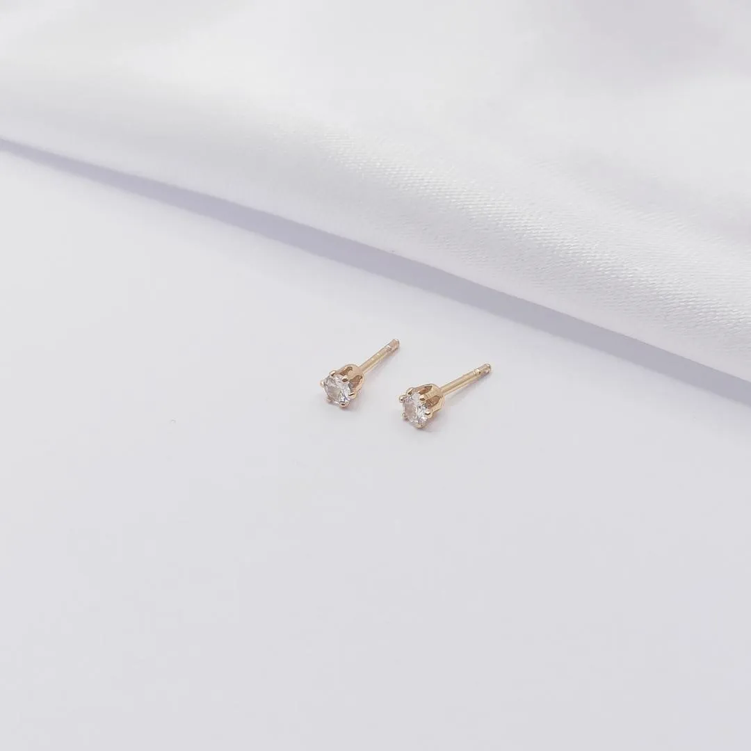 BRINCO DOURADO PONTO DE LUZ CRISTAL 3MM