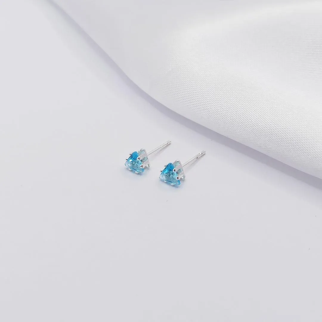 BRINCO PRATA TRIÂNGULO AZUL M