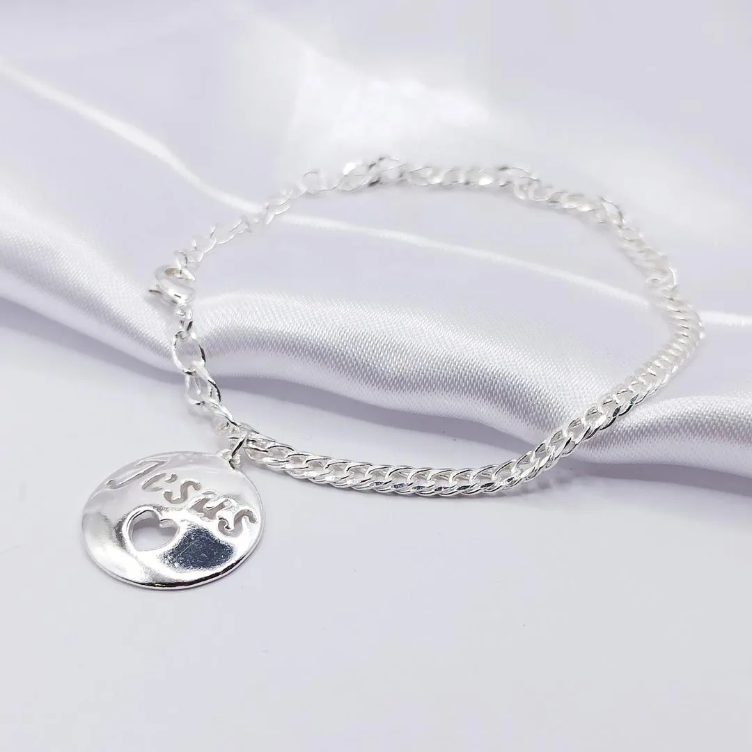 PULSEIRA PRATA ELO GRUMET JESUS