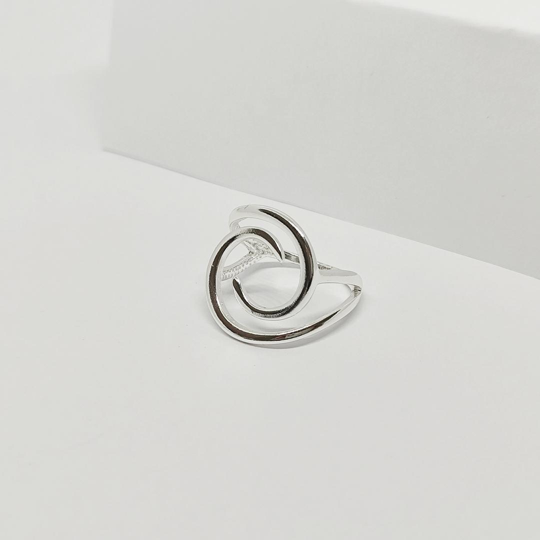ANEL PRATA ESPIRAL LISO
