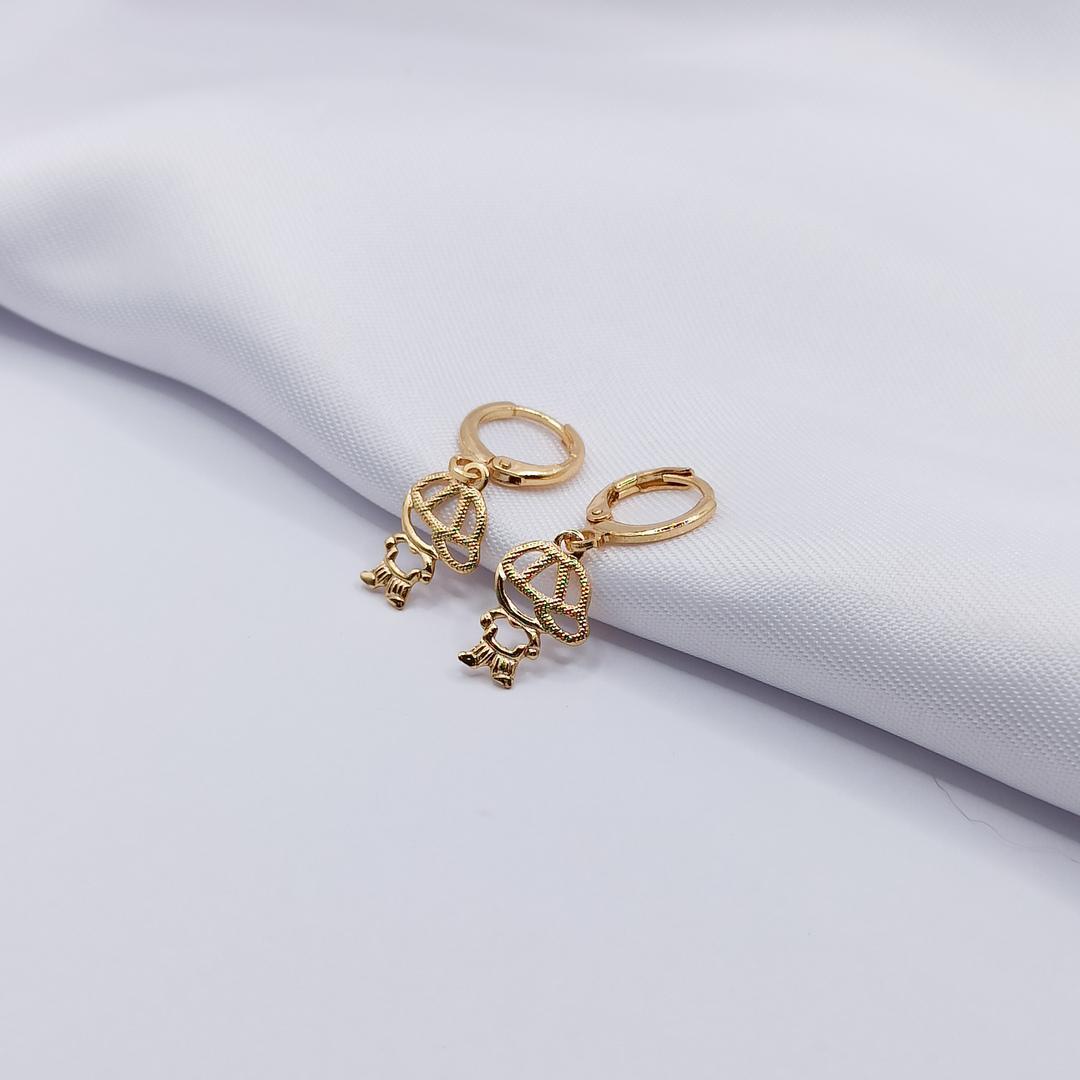 BRINCO DOURADO ARGOLINHA CLICK COM FILHO DETALHADO