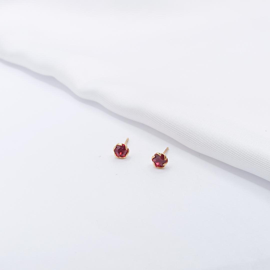 BRINCO DOURADO PONTO DE LUZ PINK GARRA TORCIDA 5MM