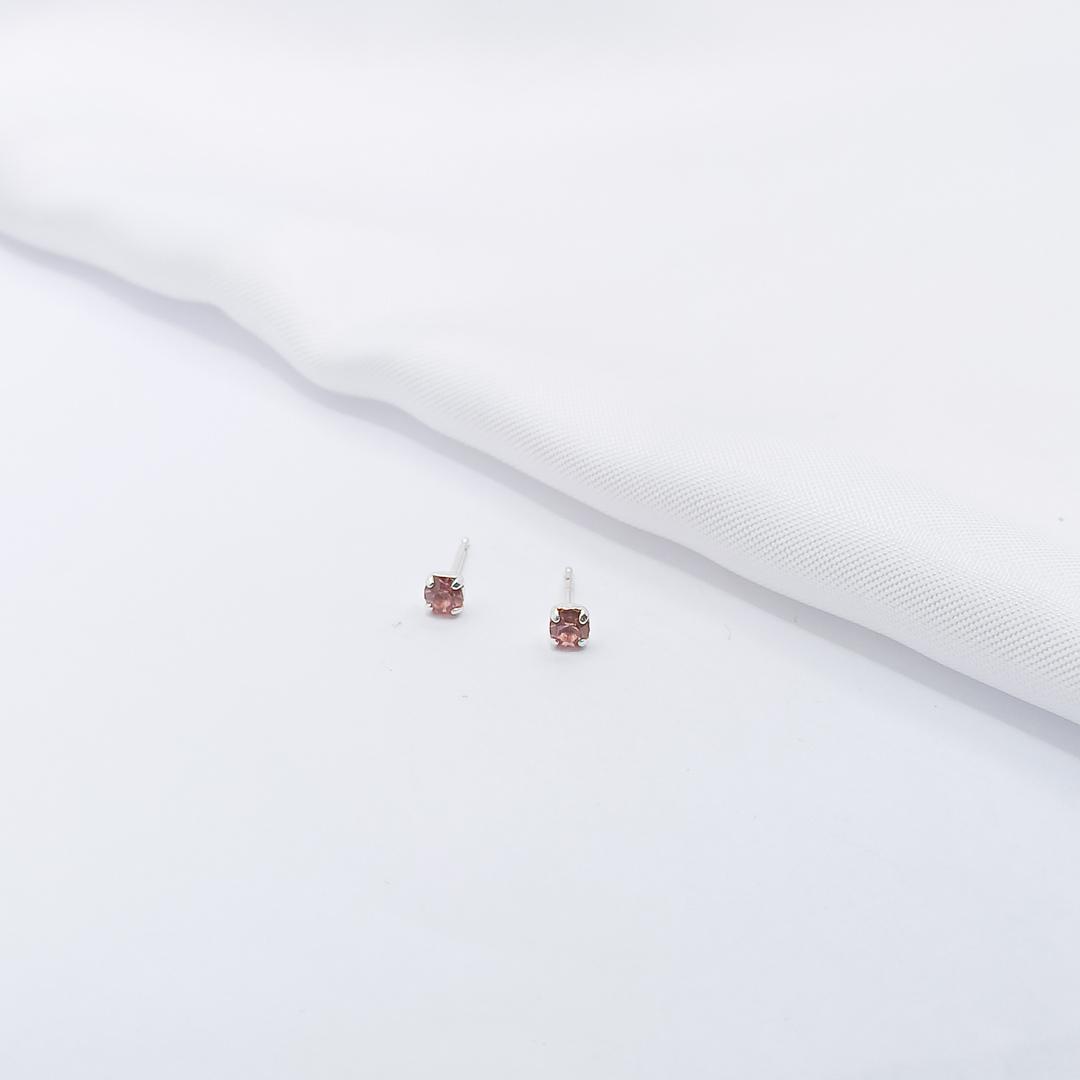 BRINCO DOURADO ROSA 4MM
