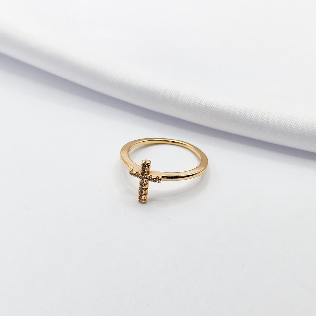 ANEL DOURADO CRUZ CRAVEJADA