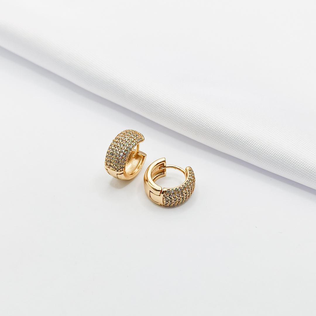 BRINCO DOURADO ARGOLINHA CLICK ROBUSTA CRAVEJADA