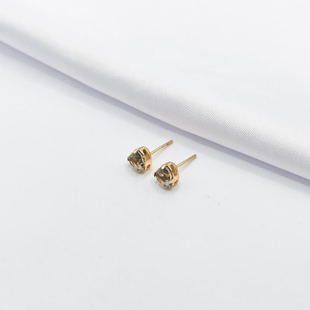 BRINCO DOURADO CORAÇÃO CRISTAL FUMÊ G