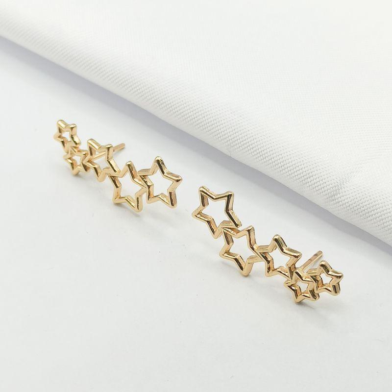 BRINCO DOURADO EAR CUFF ESTRELAS