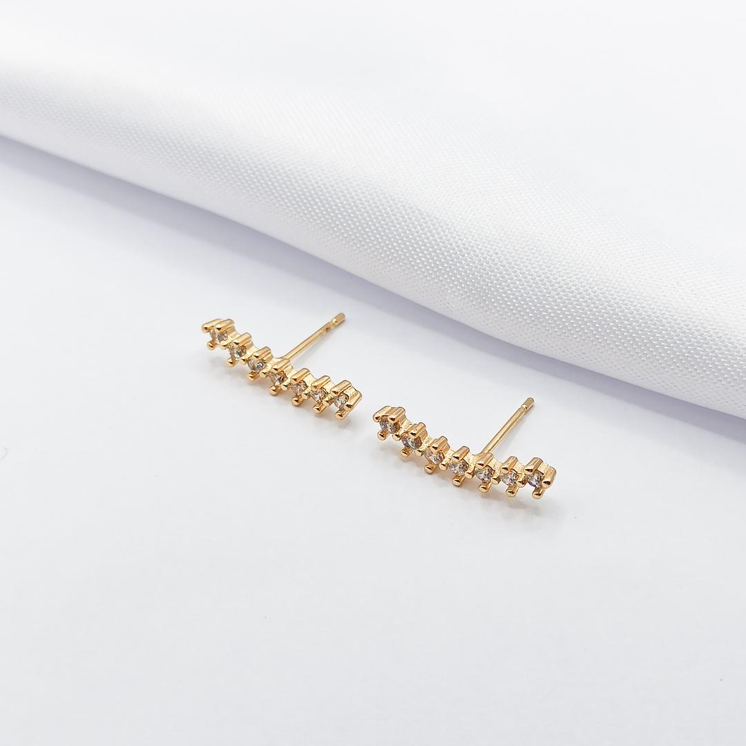 BRINCO DOURADO EAR CUFF ZIRCÔNIA CRISTAL