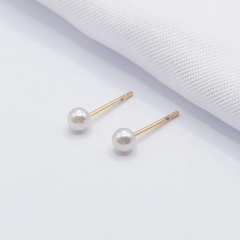 BRINCO DOURADO PÉROLA 4MM