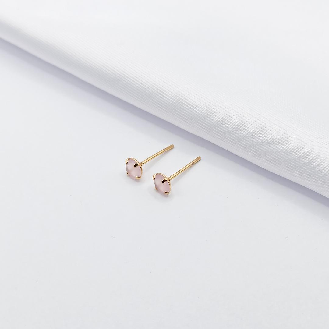 BRINCO DOURADO PONTO DE LUZ ROSA LEITOSO M