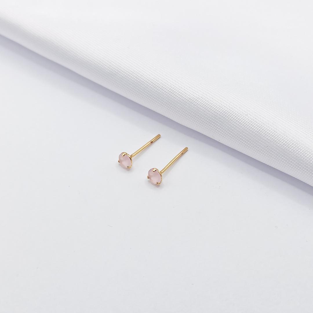 BRINCO DOURADO PONTO DE LUZ ROSA LEITOSO P