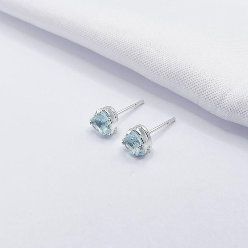 BRINCO PRATA CORAÇÃO CRISTAL FUMÊ G