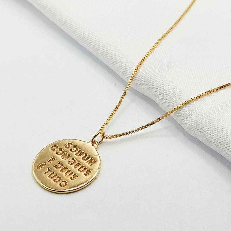 GARGANTILHA DOURADA MEDALHA 